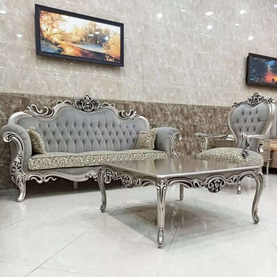 مبل افسون چوب سوپر راش گردو جلومبلی عسلی ست مبل