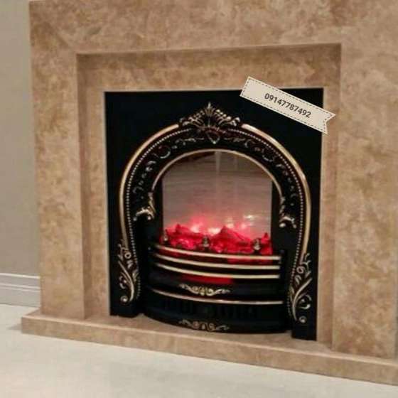 شومینه های کلاسیک(برقی،گازی،چدنی)با فرم چوب و سنگ