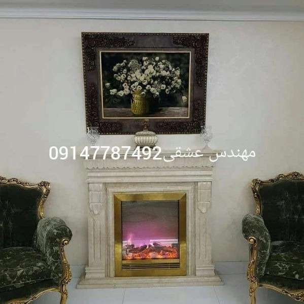 شومینه های کلاسیک(برقی،گازی،چدنی)با فرم چوب و سنگ