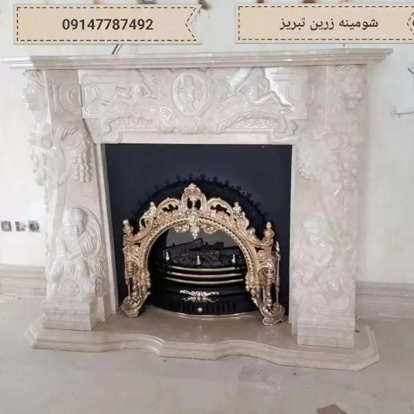 شومینه های کلاسیک(برقی،گازی،چدنی)با فرم چوب و سنگ