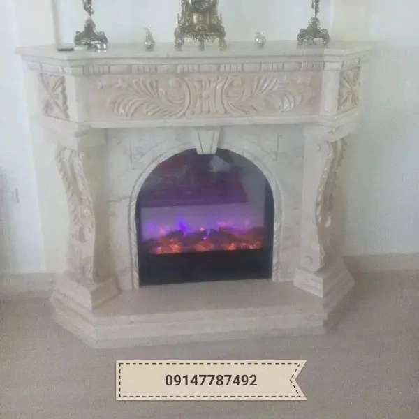 شومینه های کلاسیک(برقی،گازی،چدنی)با فرم چوب و سنگ