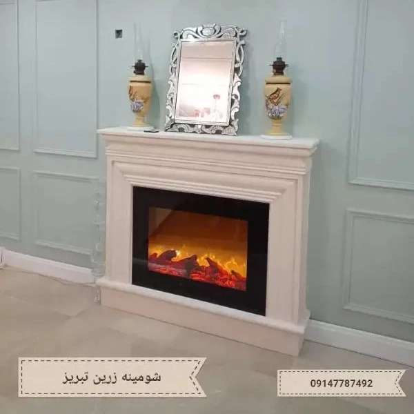 شومینه های کلاسیک(برقی،گازی،چدنی)با فرم چوب و سنگ