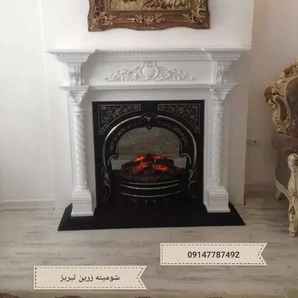 شومینه های کلاسیک(برقی،گازی،چدنی)با فرم چوب و سنگ