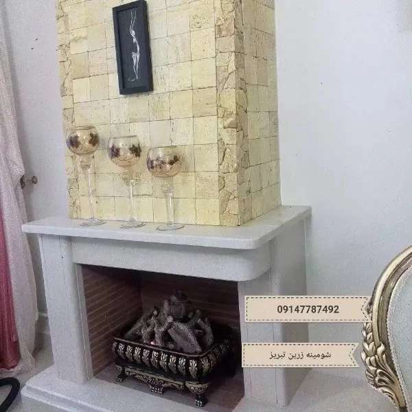 شومینه های کلاسیک(برقی،گازی،چدنی)با فرم چوب و سنگ