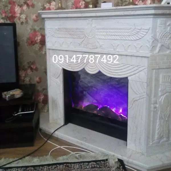 شومینه های کلاسیک(برقی،گازی،چدنی)با فرم چوب و سنگ