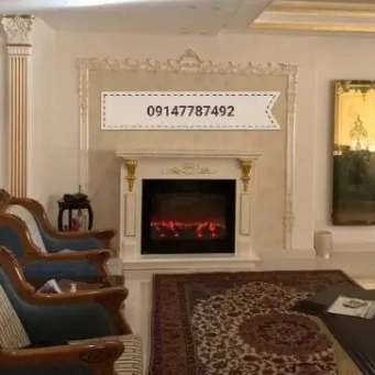 شومینه های کلاسیک(برقی،گازی،چدنی)با فرم چوب و سنگ