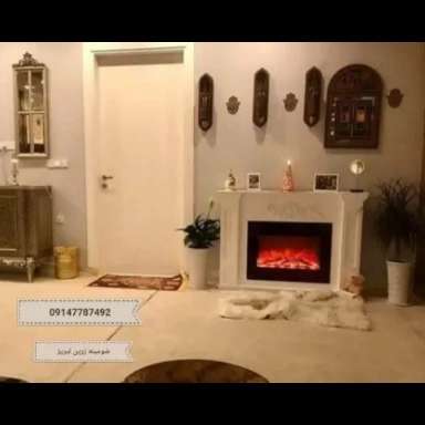 شومینه های کلاسیک(برقی،گازی،چدنی)با فرم چوب و سنگ
