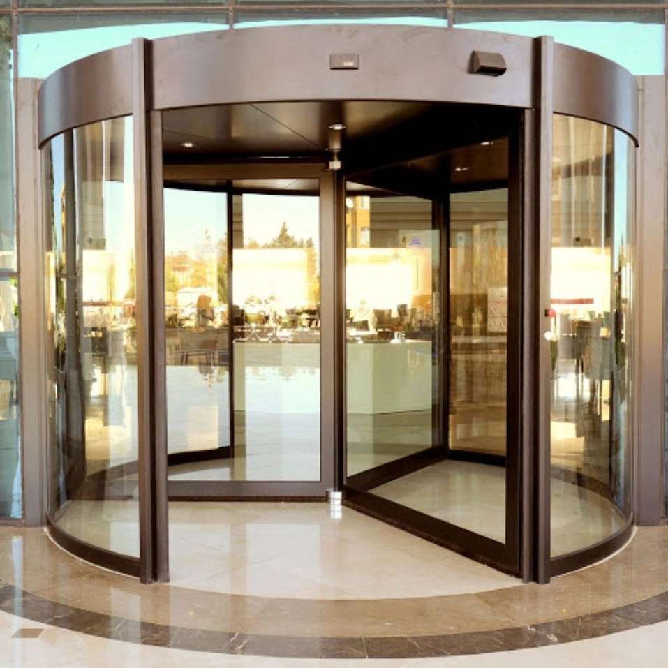 درب اتوماتیک شیشه ای نیم گرد