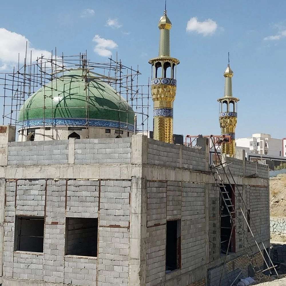 اجرا و ساخت گنبد فلزی گلدسته و شبستان
