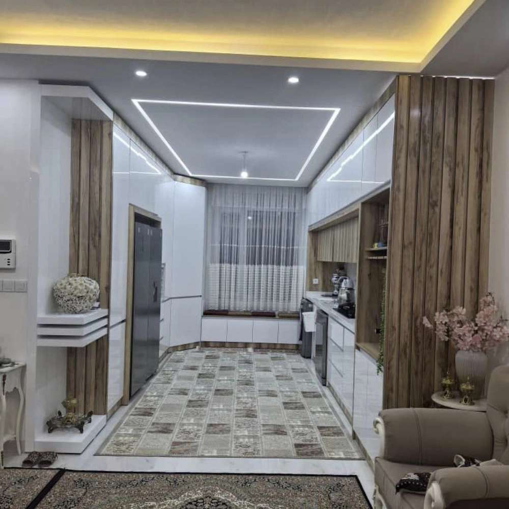 کابینت هایکلاس با ترکیب طرح چوب ام دی اف