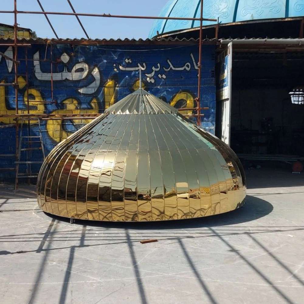 ساخت گنبد استیل طلایی گلزار شهدا در اهواز