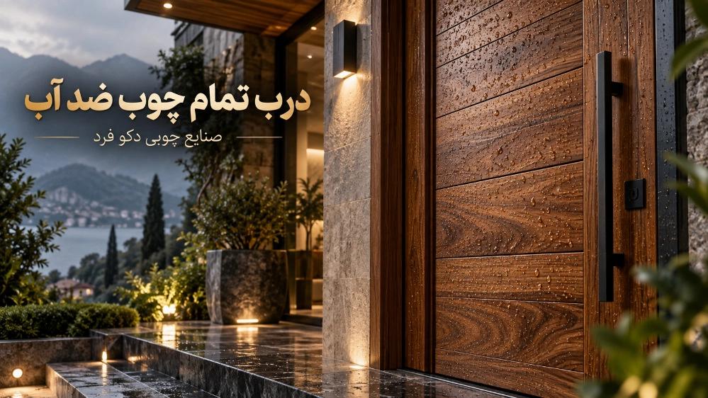 ساخت درب ورودی تمام چوب ضد آب در کلاچای