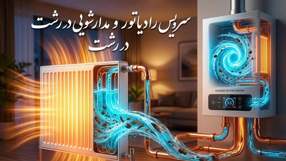 سرویس رادیاتور و مدارشویی سیستم گرمایشی در رشت