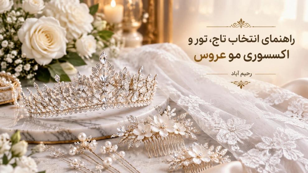 آموزش انتخاب تاج، تور و اکسسوری مو برای شینیون عروس در رحیم آباد