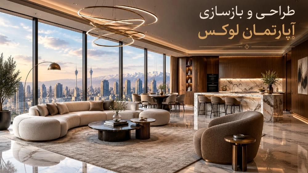 طراحی و بازسازی آپارتمان‌ لوکس در شمال تهران