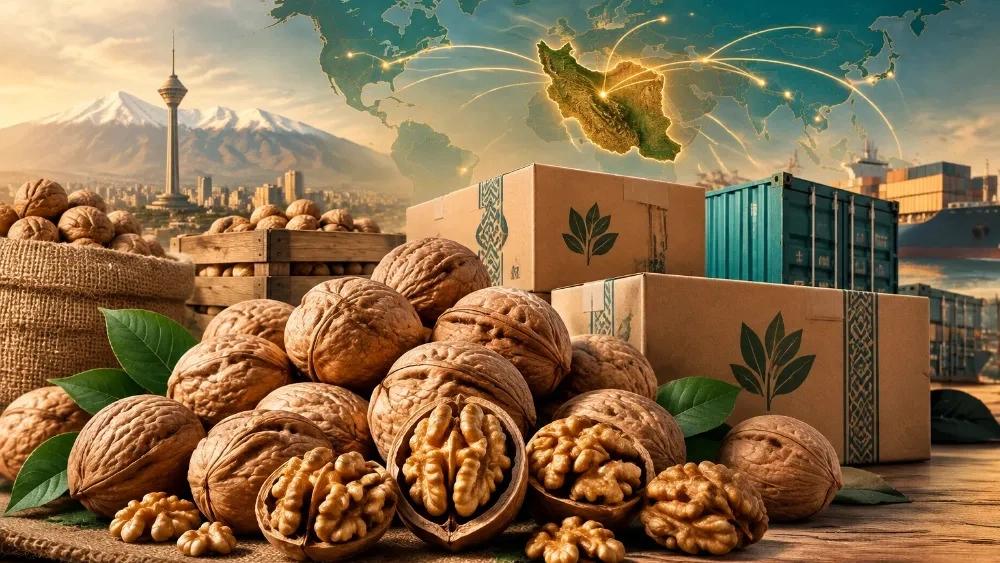 فروش عمده و صادرات گردو در تهران با بازرگانی بهاءلو