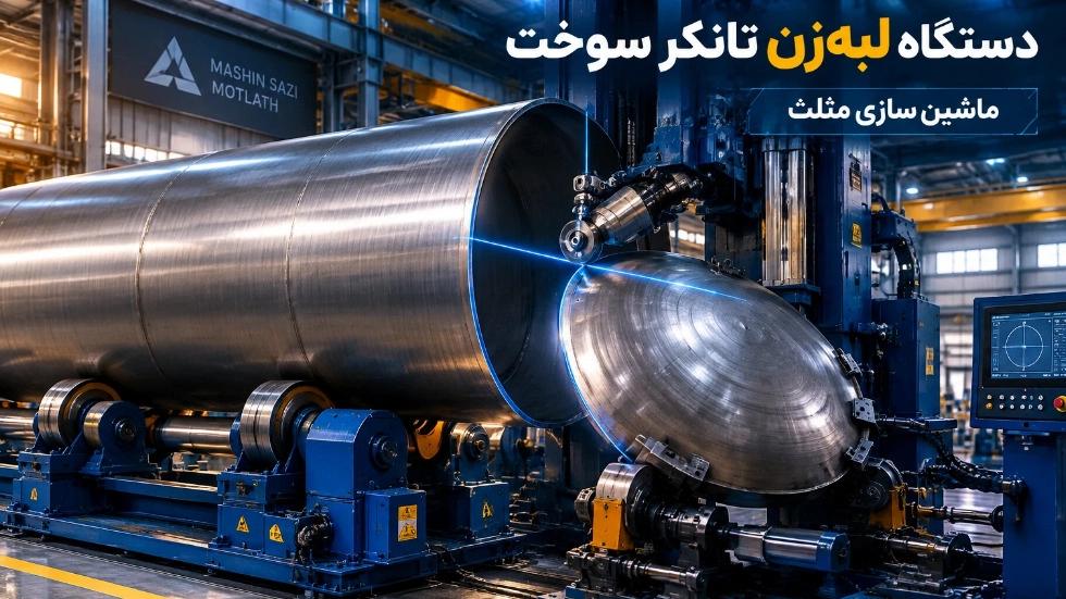 دستگاه لبه‌ زن تانکر سوخت با طراحی صنعتی و دقیق