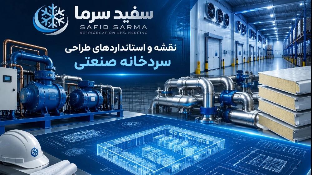 نقشه و استانداردهای طراحی سردخانه صنعتی؛ راهنمای مهندسی صفر تا صد