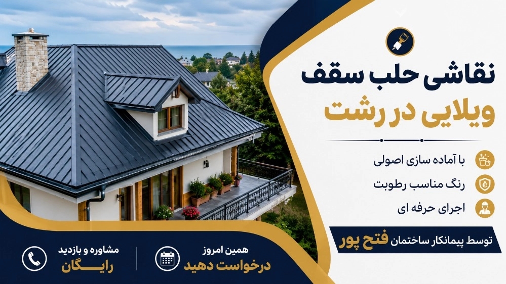 نقاشی حلب سقف ویلایی در رشت اجرای تمیز، ماندگار