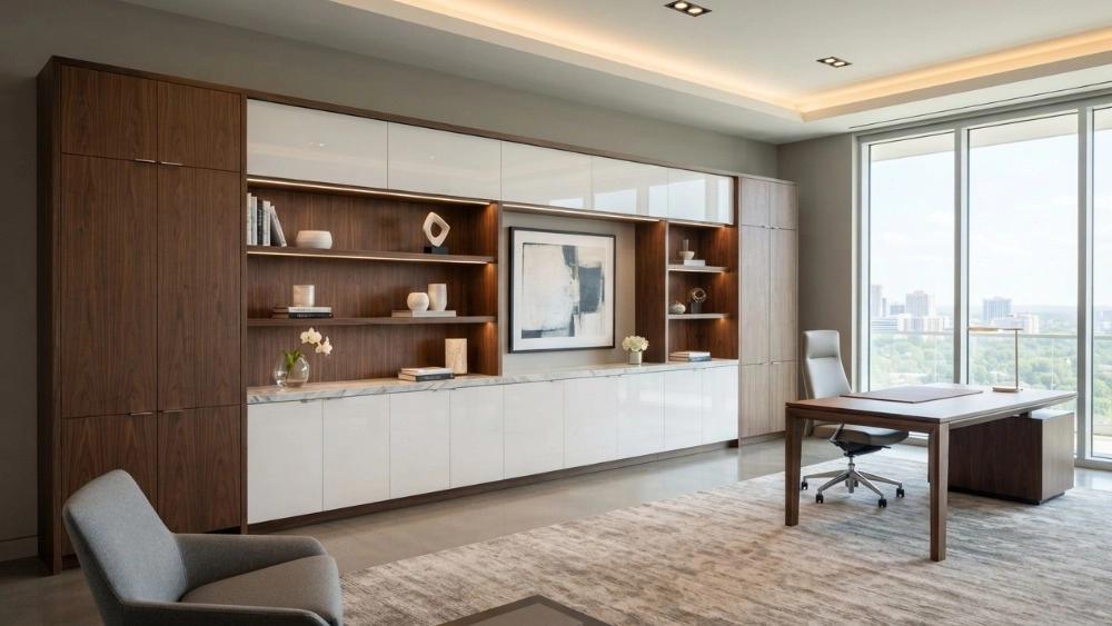 ساخت کابینت شرکتی با ابعاد سفارشی و تحویل فوری در تهران کارگاه رویال استون