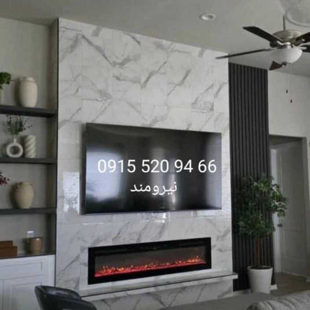 شومینه برقی توکار مخصوص زیر تلویزیون