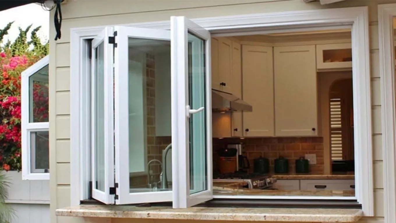 پنجره آکاردئونی دو جداره UPVC
