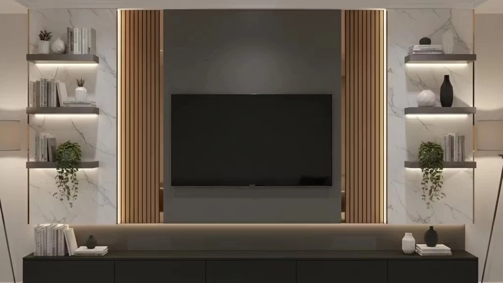 طراحی و اجرای تی وی وال LED در نقاشی ساختمان وظیفه