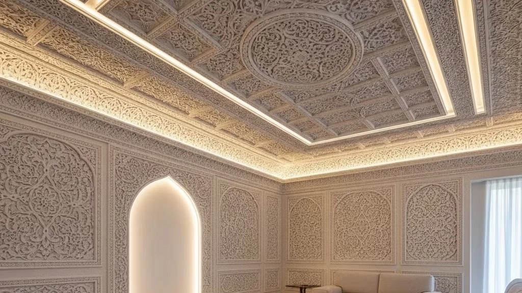 گچکاری قربانپور، اجرای گچبری سقفی دیواری و نورمخفی در تبریز