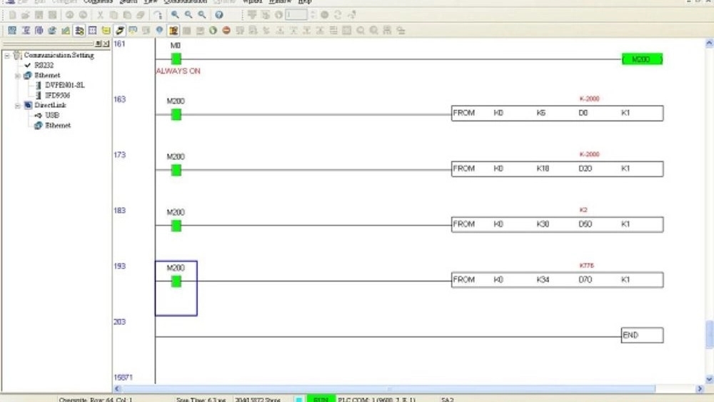 نمودار لدر PLC دلتا