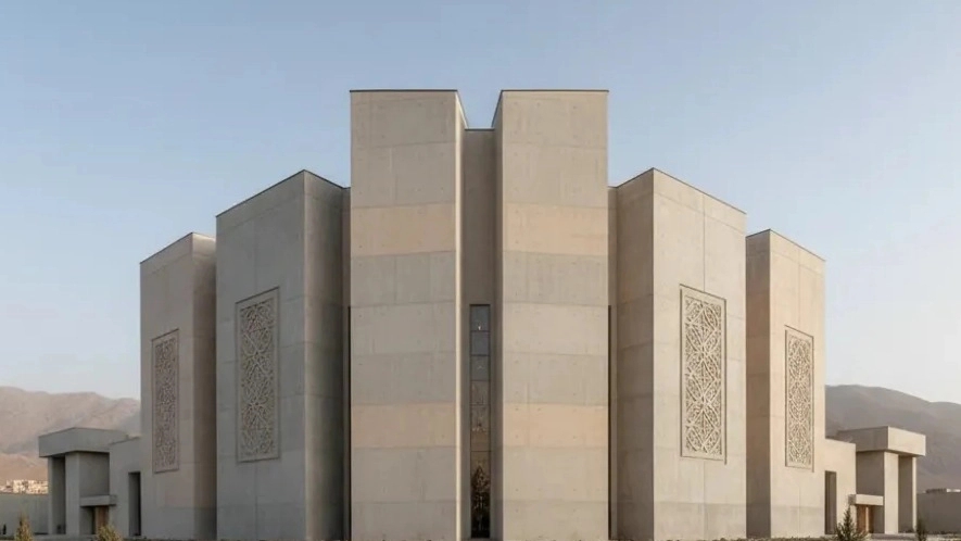 اجرای نمای سیمانی تالار در شیراز