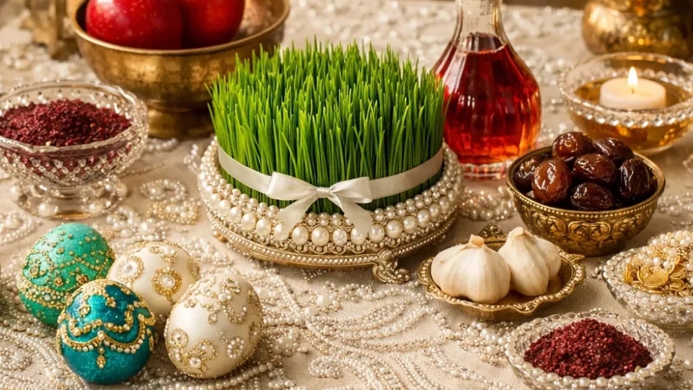 خرید سفره هفت سین مروارید بافی در شیراز