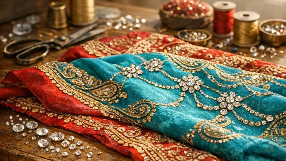طراحی و نگینکوبی لباسهای زنانه در بندرعباس