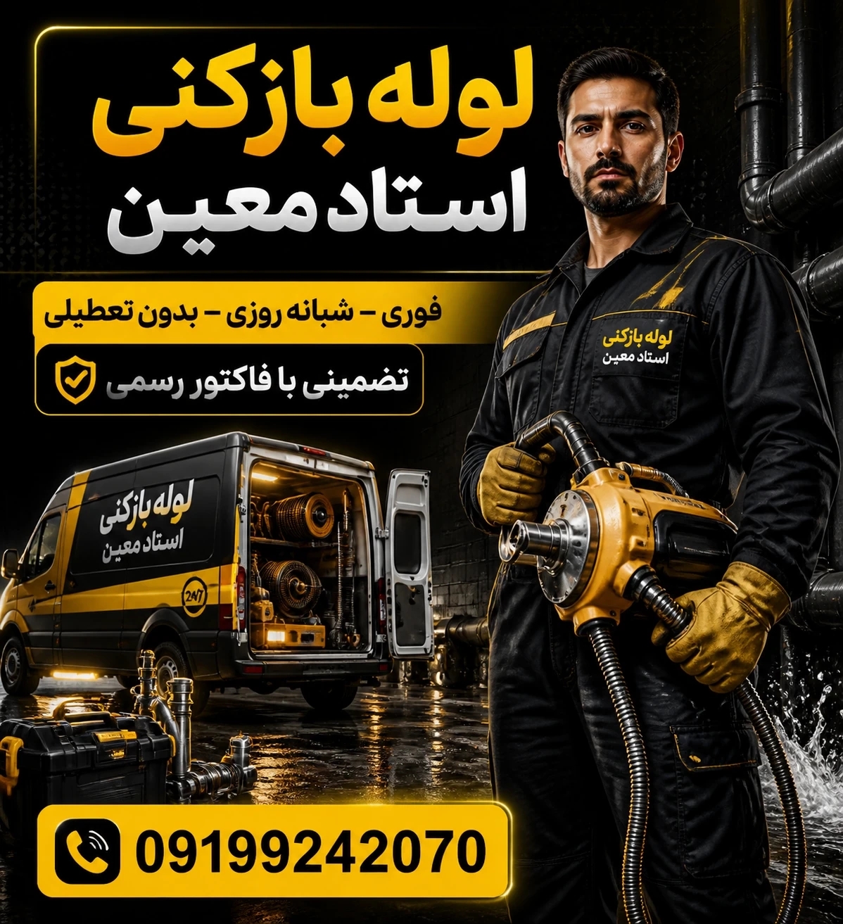 🌇لوله بازکنی استادمعین منصف۲۴ساعته☎️۰۹۱۹۹۲۴۲۰۷۰