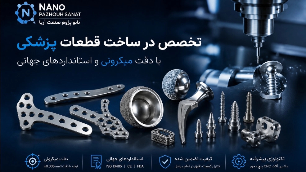 نانو پژوه صنعت آریا: تخصص در ساخت قطعات پزشکی با دقت میکرونی و استانداردهای جهانی