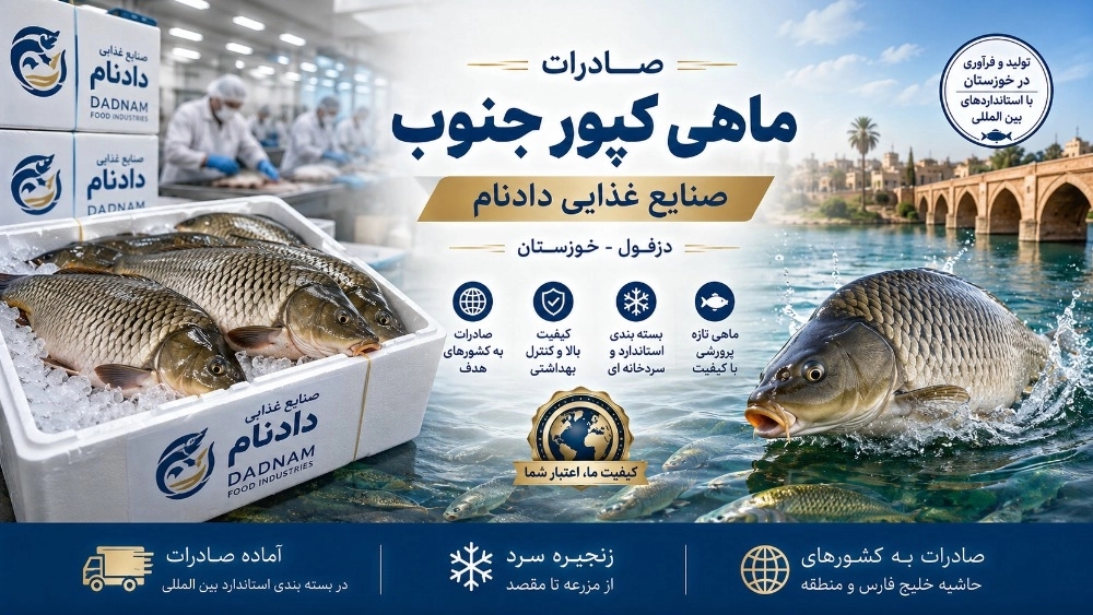 صادرات ماهی کپور جنوب؛ راهنمای جامع بازار جهانی، استانداردها و بهترین تامینکننده صنایع غذایی دادنام