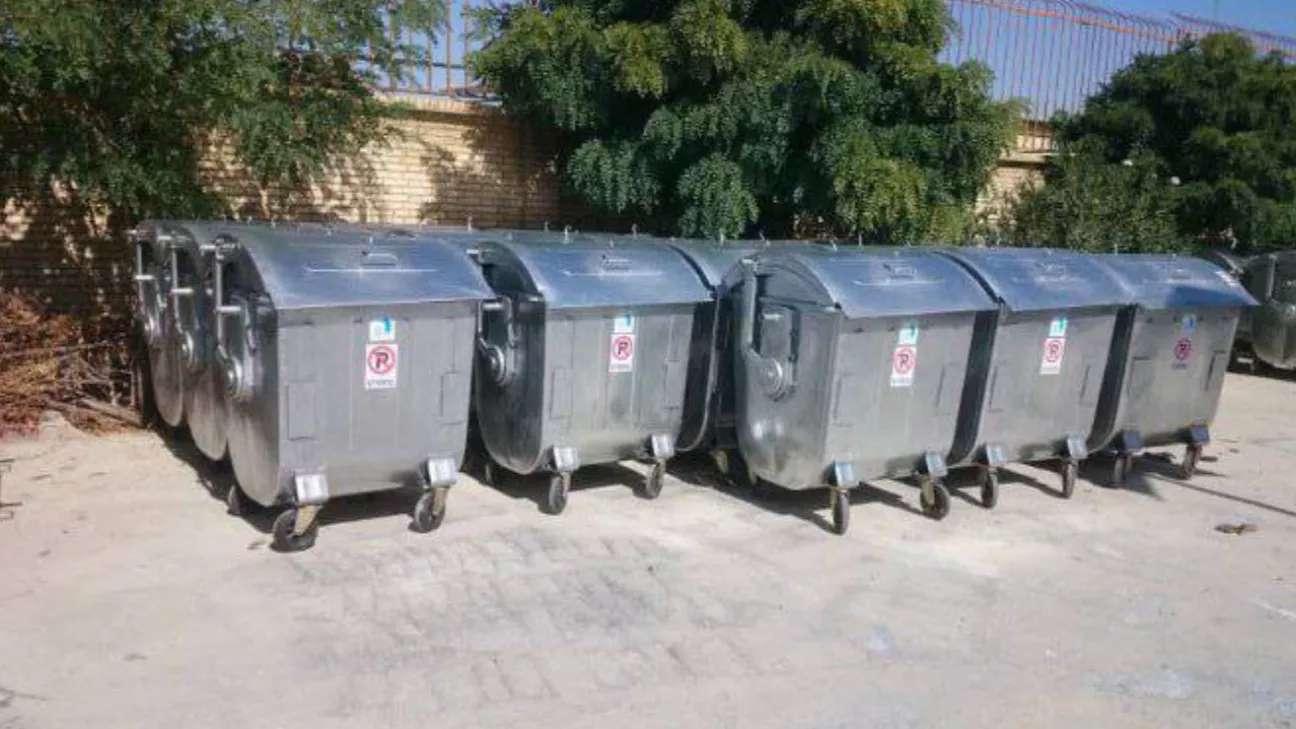 سطل زباله آهنی بزرگ مکانیزه