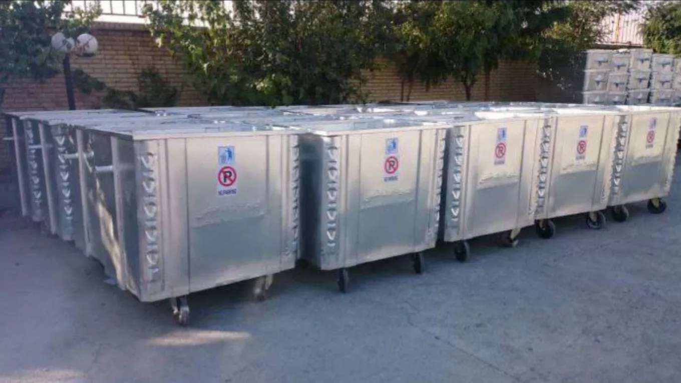 سطل زباله آهنی بزرگ مکانیزه